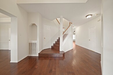 Rich laminate sweeps across the first floor, risin