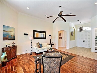 This classic view shows front door entry into livi