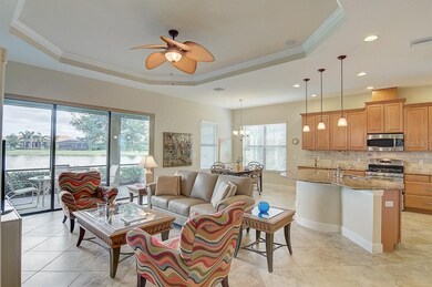 Sliding glass doors in the great room showcase vie