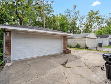 Front view of garage