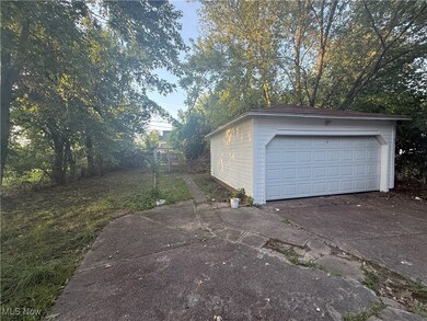 View of detached garage