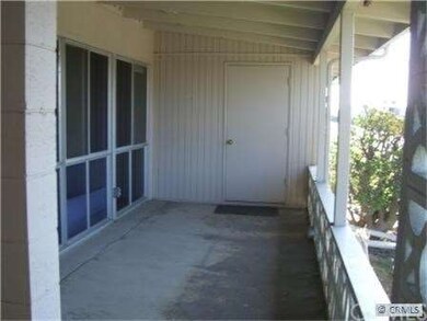 Front patio with built-in storage