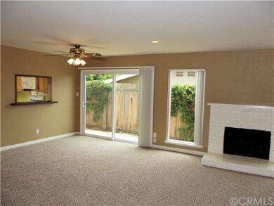 View looking from front door towards living room w