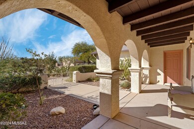 Covered front entry and courtyard