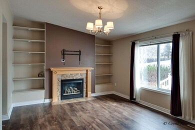 living room with gas fireplace