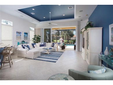 Open floor-plan with tile on a diagonal and lighte