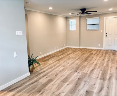 View of living room from dining room.