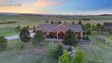 Aerial view at dusk with a rural view