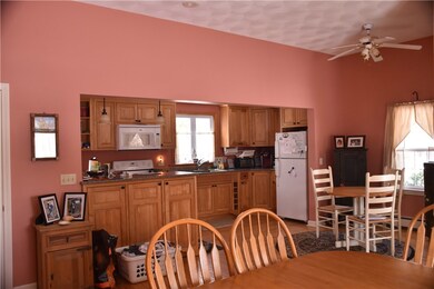looking from dining area into the kitchen