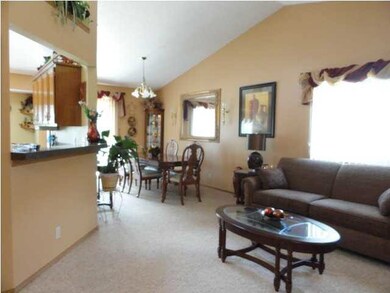 Vaulted living room.