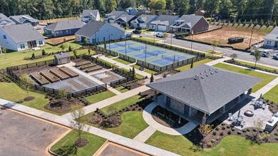 Aerial perspective of suburban area