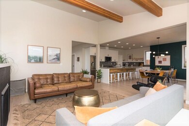 Open flow from living area to kitchen