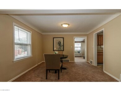Dining room off kitchen and living room that leads