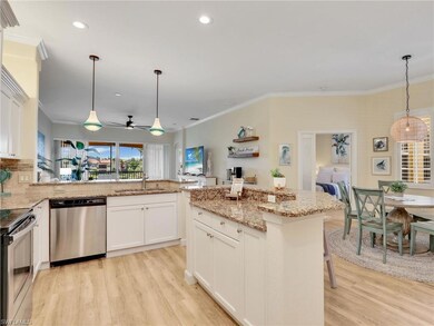 Kitchen with appliances with stainless steel finis