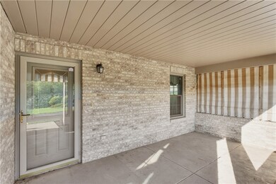 Inviting brick front porch