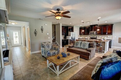 Foyer and family room