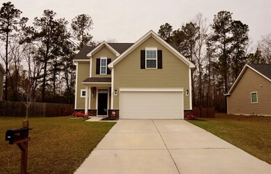 Front view of long driveway