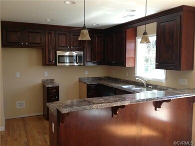 Kitchen with two tier bar