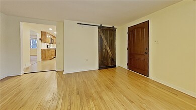 Closet with sliding barn door