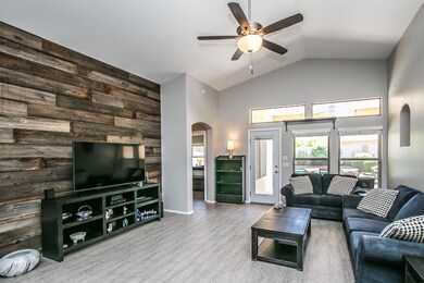 Custom paneled barn wood wall.