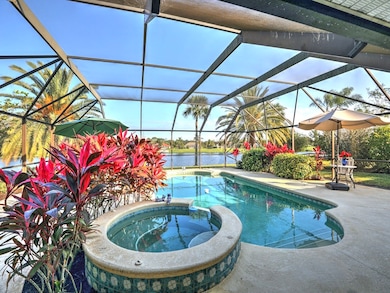 Spa adjacent to pool