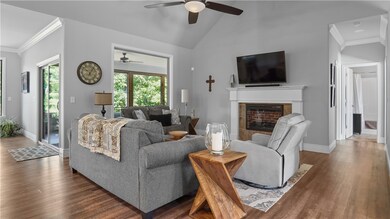 living room with fireplace