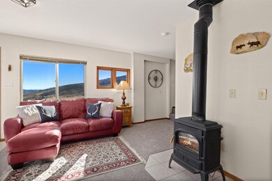 Gas stove provides heat and ambiance!
