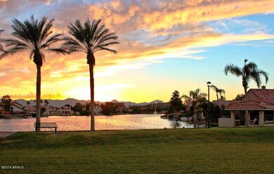 Sunset over the lake.