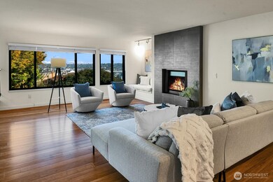 Grand Sunken Living Room with Lovely Views