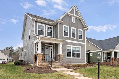 Craftsman house featuring board and batten siding