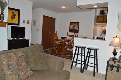Eating area and kitchen
