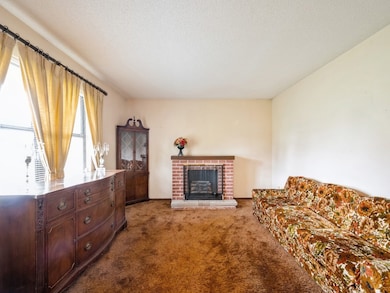 Living room with electric fireplace