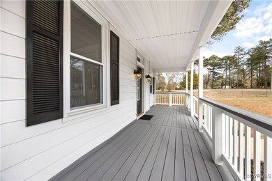 Wooden terrace with covered porch