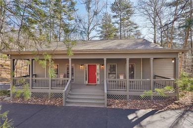 View of front of property featuring covered porch