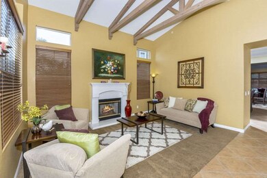 Front living room with high ceilings and stunning 