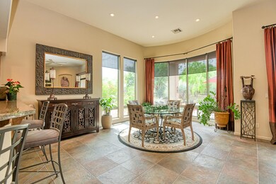 Dining room surrounded by windows