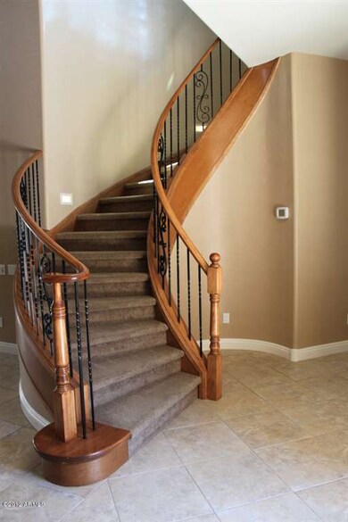 Spiral Iron and Wood Staircase