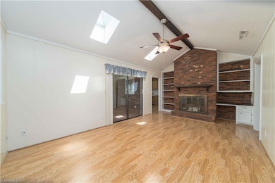 Vaulted ceiling with skylights
