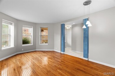 Empty room featuring light wood-style floors and baseboards