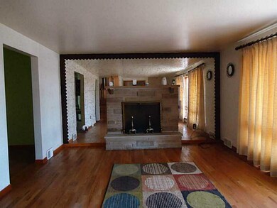 Living Room. Spacious living room with stone firep