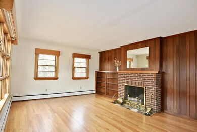 Woodburning fireplace in the living room