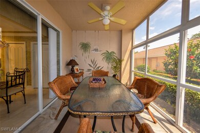 Sunroom with ceiling fan