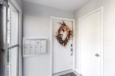 Front door and assigned storage closet.