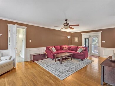 Large Family Room with Hardwoods