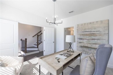 Double doors open to the bedroom/office on the terrace level. Photos of Model House and Not of Actual home-  - Phots for representation purposes ** Model house upgrades are shown in photos**