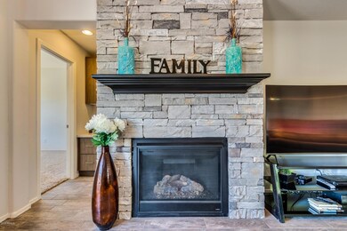 Stacked Stone Fireplace