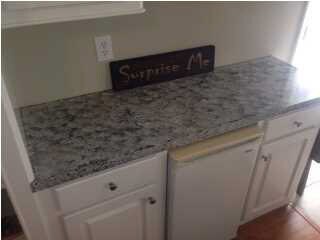Close-up of the wet bar.