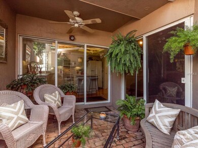 Private outdoor courtyard with a comfortable seati