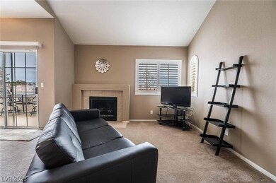 Living room with cozy fireplace