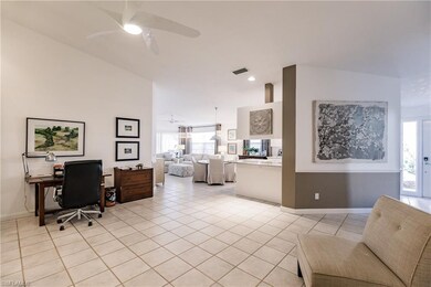 Open floor plan with tile throughout the home.